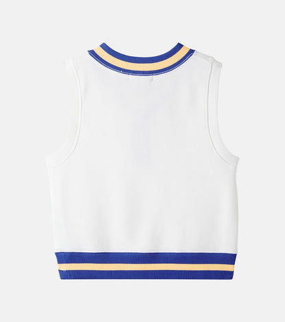 Cotton-blend fleece sweater vest