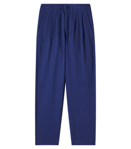 Herringbone cotton straight pants