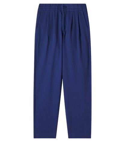 Herringbone cotton straight pants