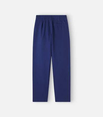Herringbone cotton straight pants