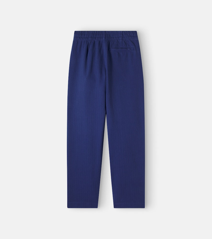Herringbone cotton straight pants