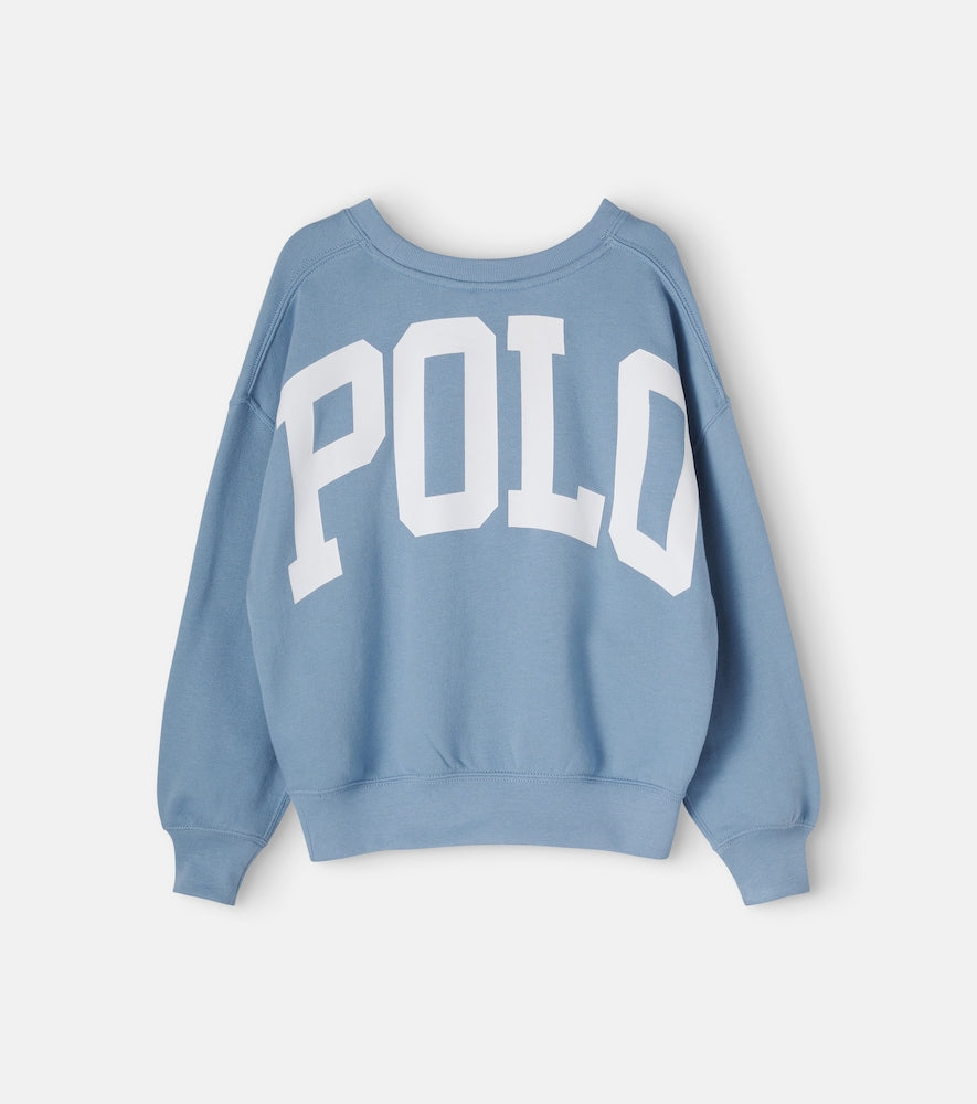 Printed cotton-blend jersey sweatshirt