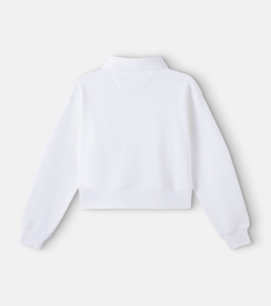 Half-zip cotton-blend polo sweater