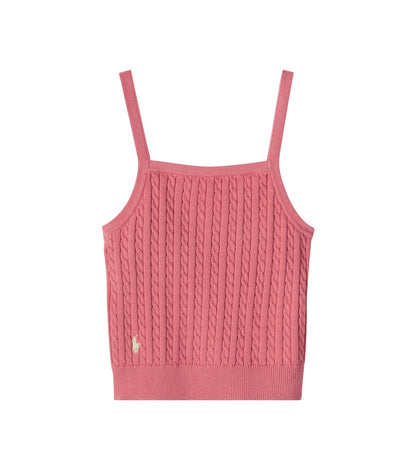 Cable-knit cotton tank top