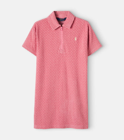 Cotton-blend terry beach cover-up