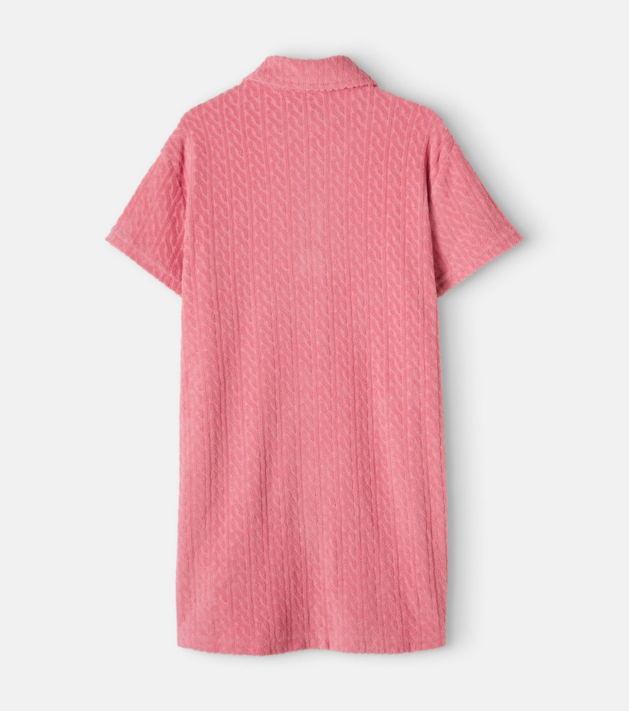 Cotton-blend terry beach cover-up
