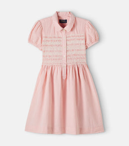 Striped cotton seersucker dress