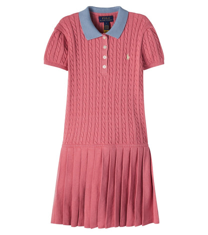 Cable-knit cotton dress