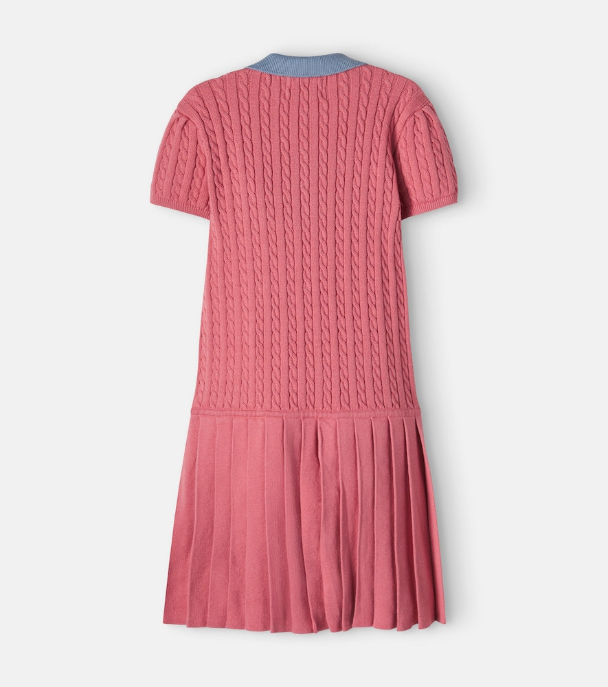 Cable-knit cotton dress