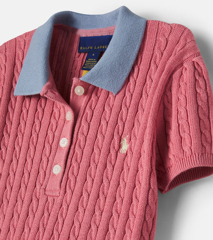 Cable-knit cotton dress
