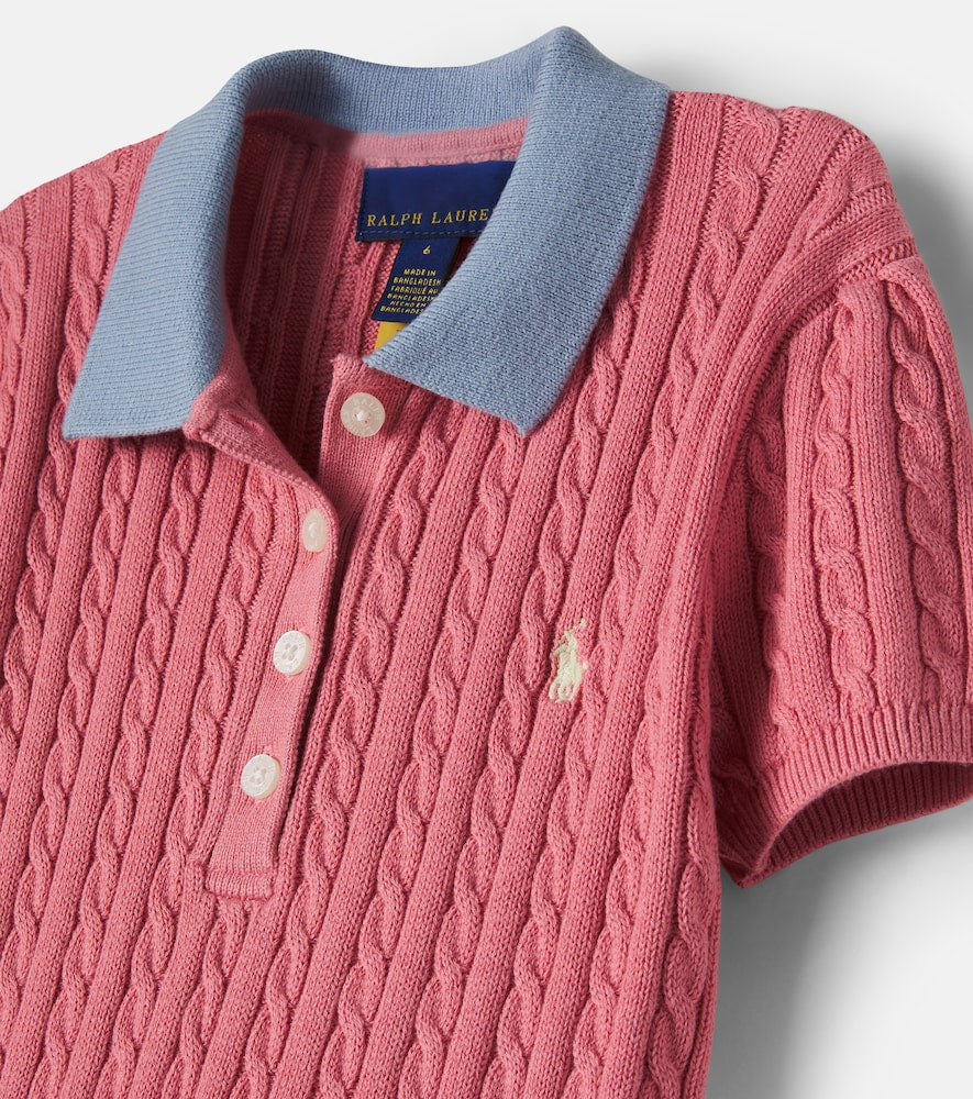Cable-knit cotton dress
