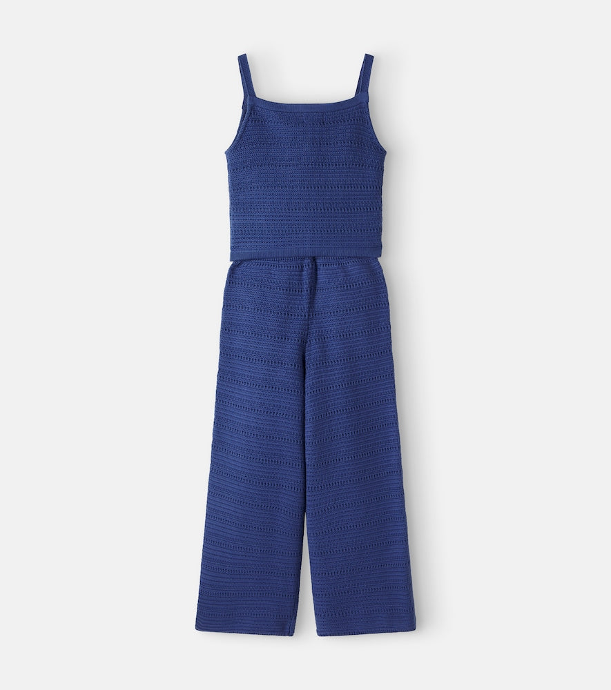 Crochet cotton tank top and pants set