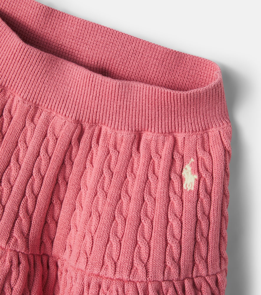 Cable-knit cotton skirt