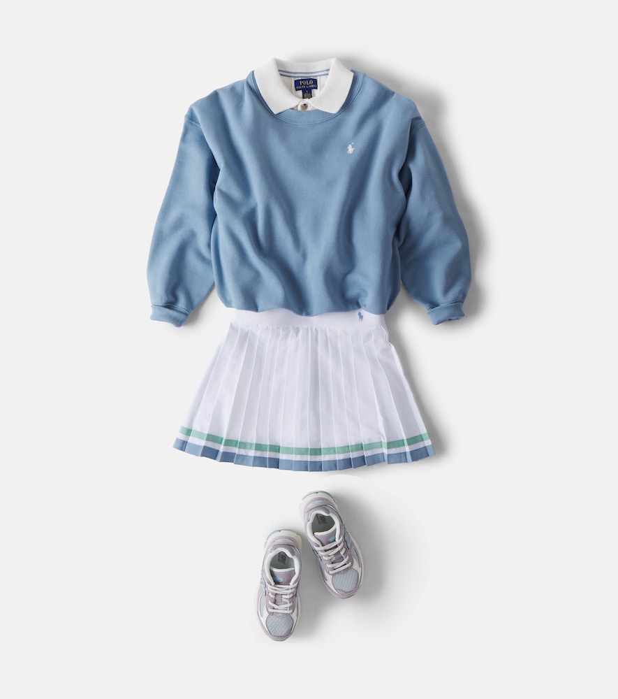 Pleated striped skort