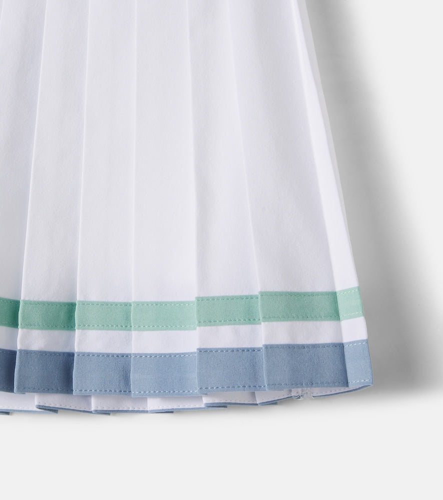 Pleated striped skort