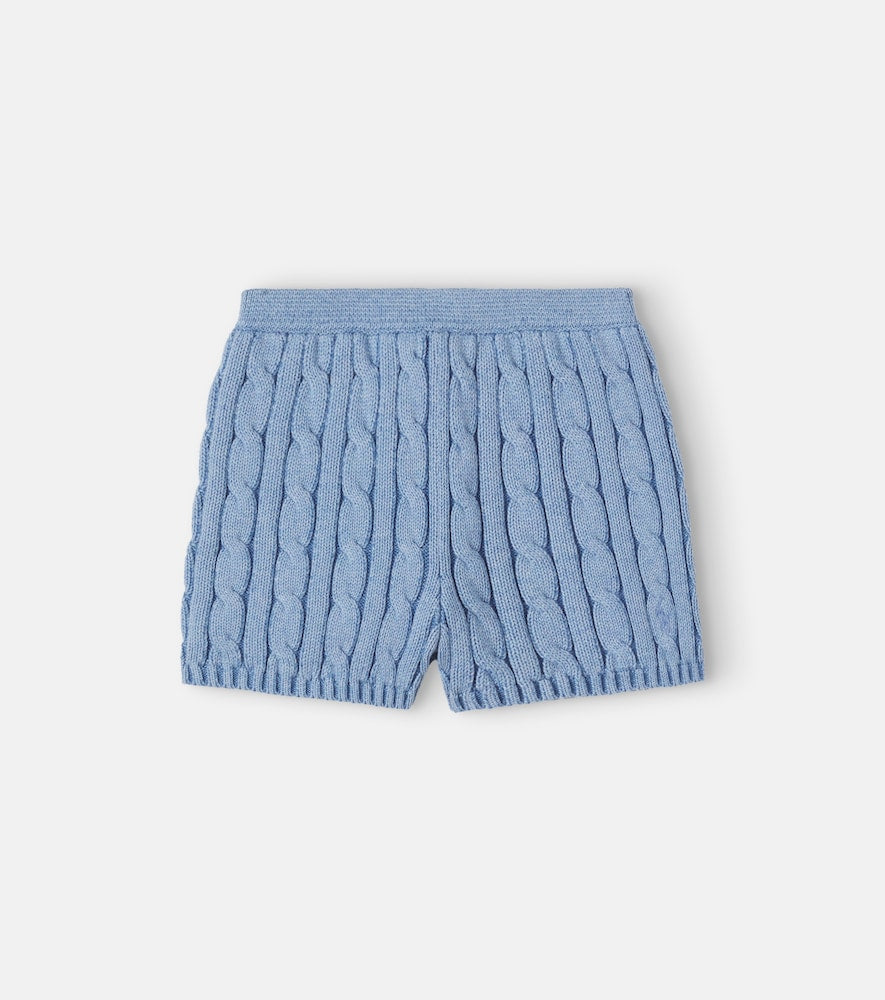 Cable-knit cotton shorts