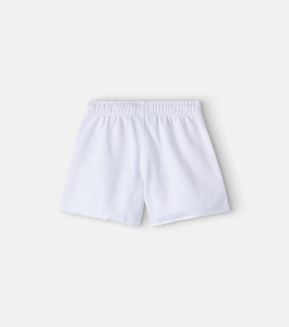 Embroidered cotton terry shorts