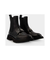 Punk Ankle Boots - Black/White Leather