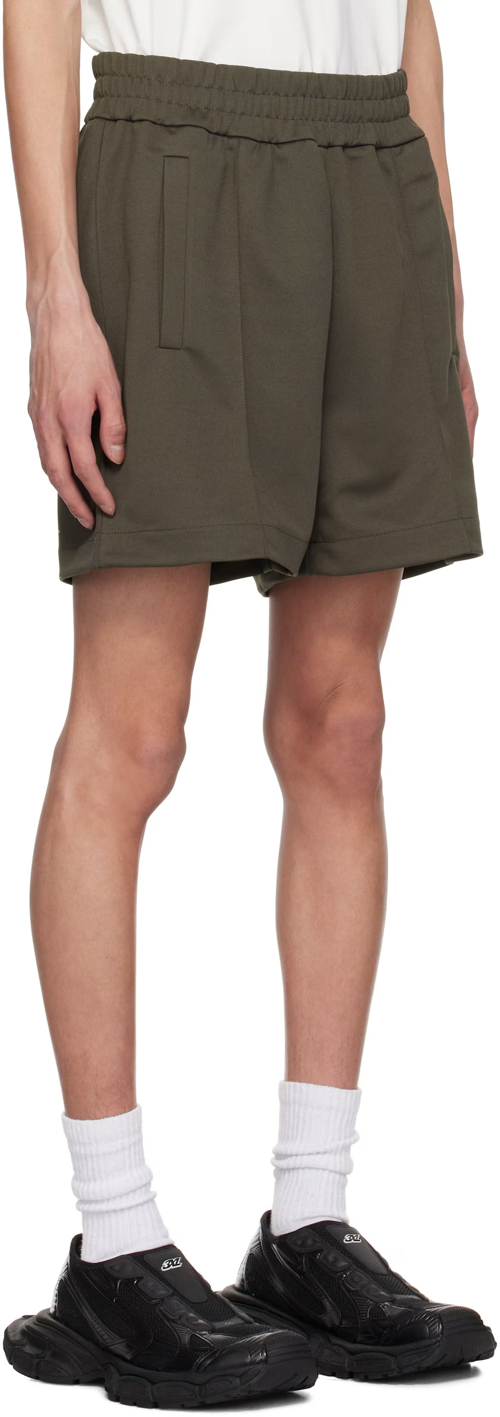 Gray Curved Logo Shorts