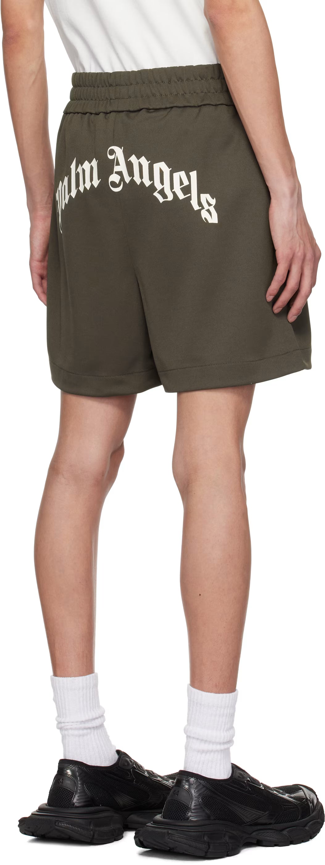 Gray Curved Logo Shorts
