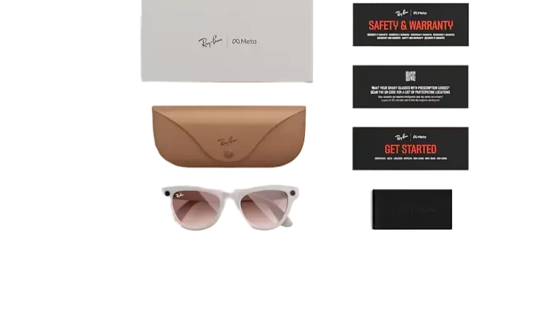 Ray Ban Meta Skyler 'Shiny Chalky Gray' Lenses- Cinnamon Pink