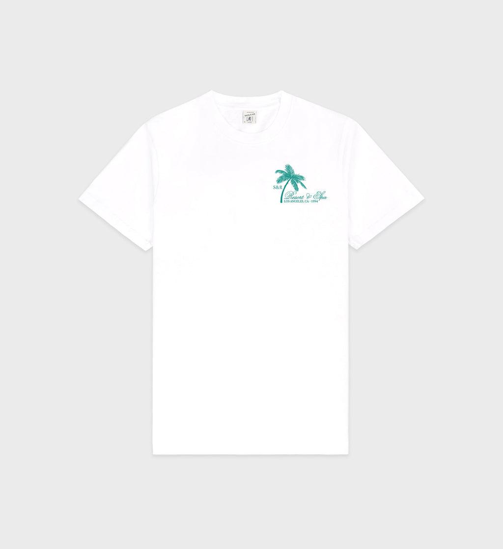 Palms T-Shirt - White/Spring Green