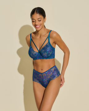 Strappy Underwire Demi Cup Bra
