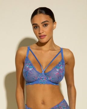 Strappy Underwire Demi Cup Bra