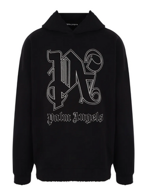PALM ANGELS PA MONOGRAM STATEMENT HOODIE BLACK