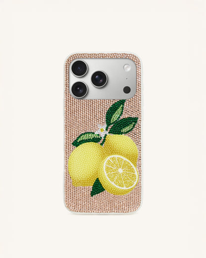 Lemon Artificial Crystal Phone Case - Orange