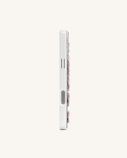 Butterfly Crystal Phone Case - White