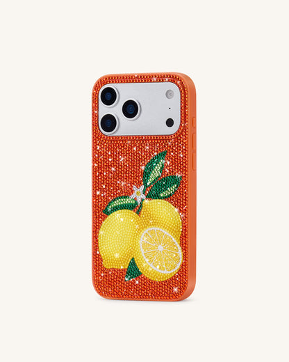 Lemon Artificial Crystal Phone Case - Pink