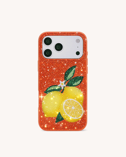Lemon Artificial Crystal Phone Case - Pink