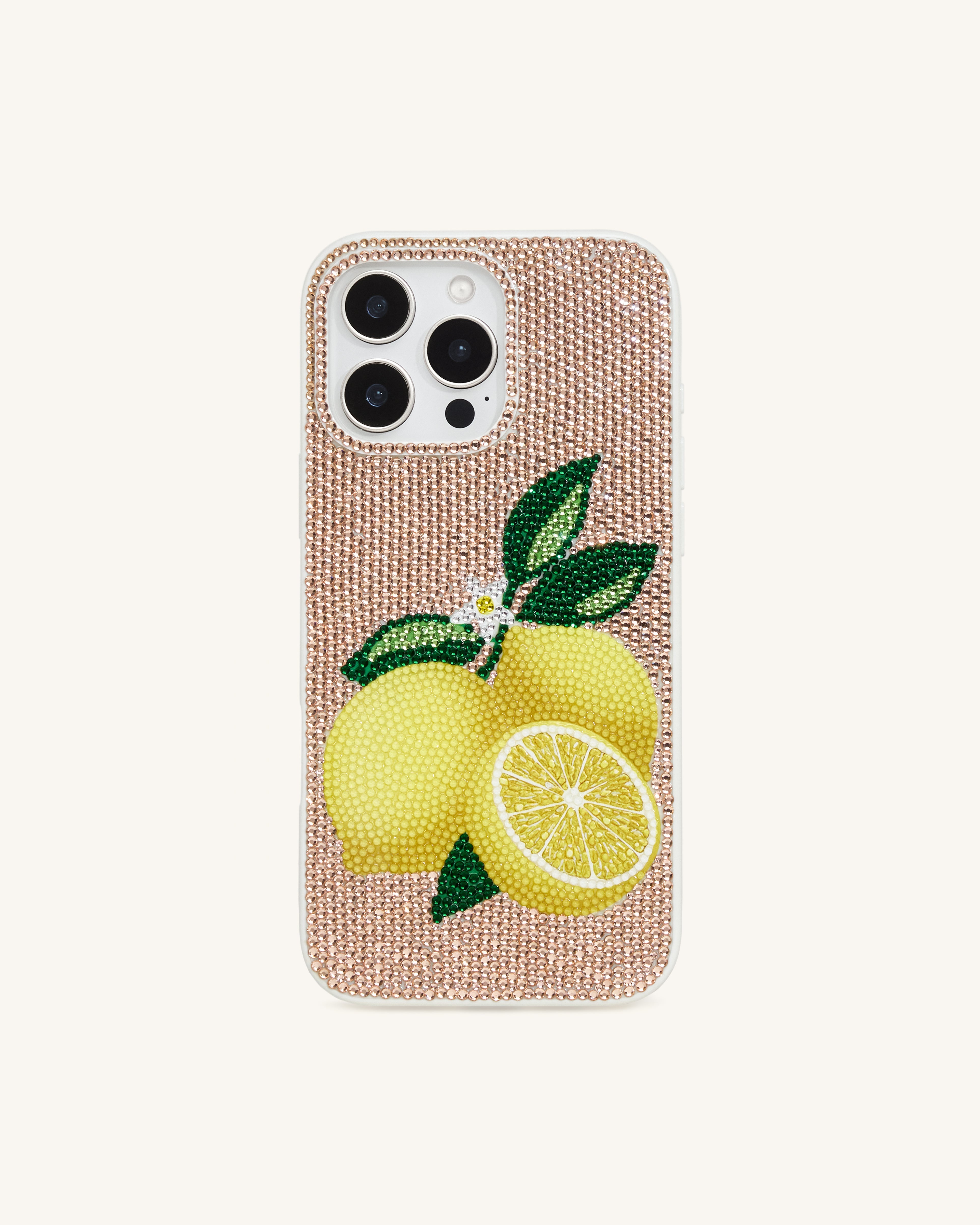 Lemon Artificial Crystal Phone Case - Orange