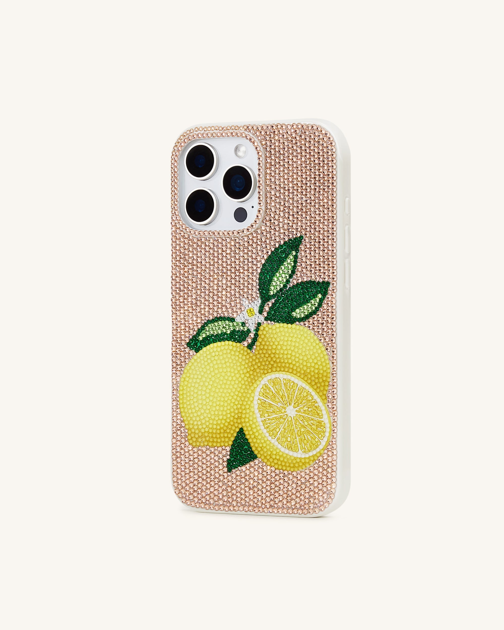 Lemon Artificial Crystal Phone Case - Orange