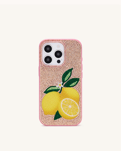 Lemon Artificial Crystal Phone Case - Orange