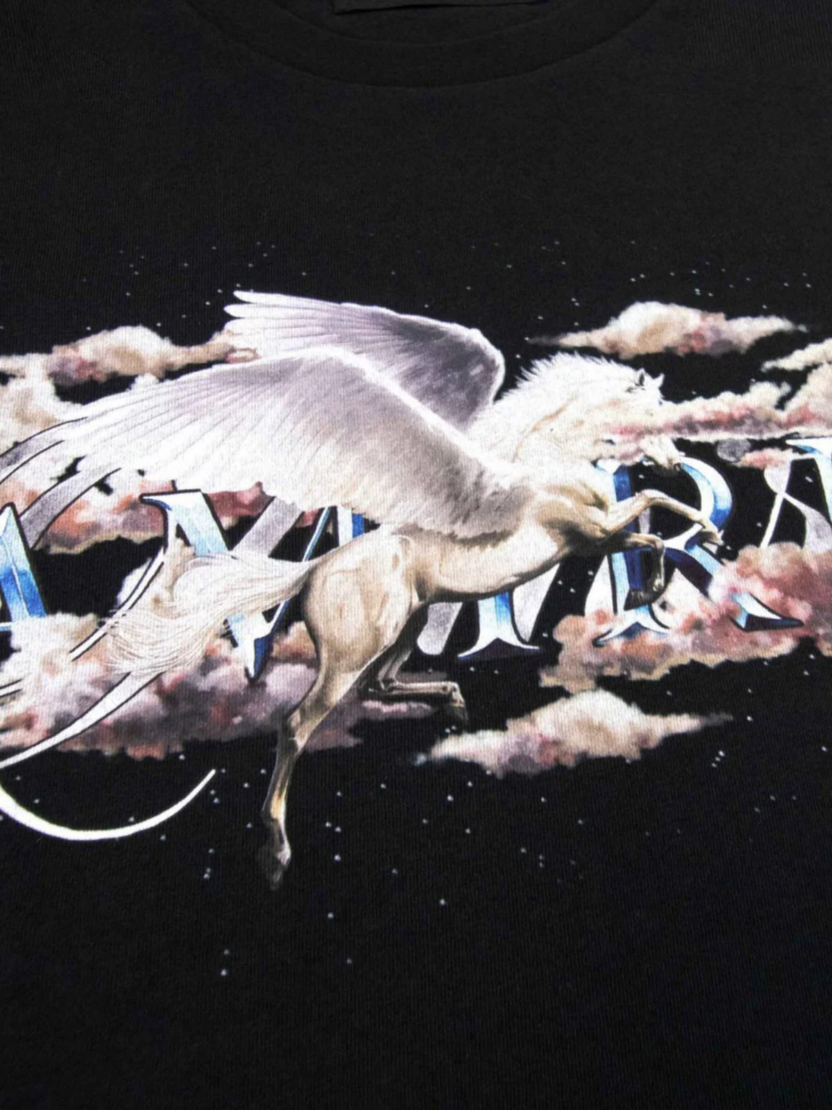 AMIRI PEGASUS SCRIPT CREWNECK SWEATSHIRT BLACK