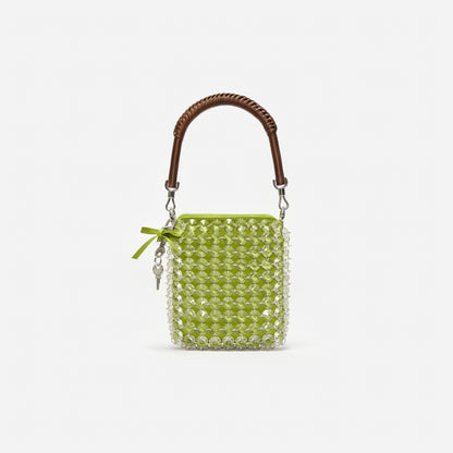 Green Crystal Chain Mini Tote Bag