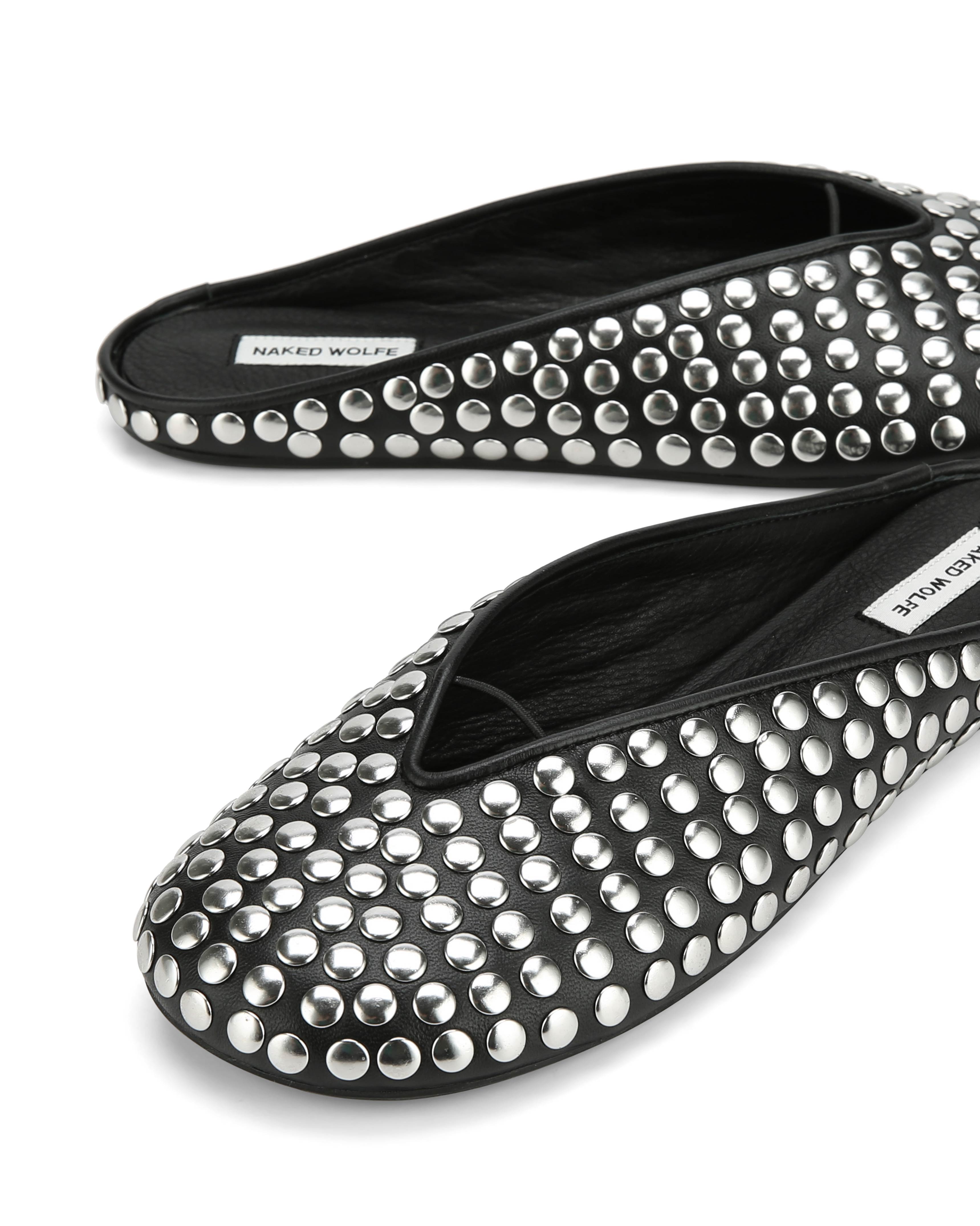 Pippa Black Studded Leather