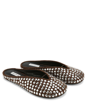 Pippa Brown Studded Suede