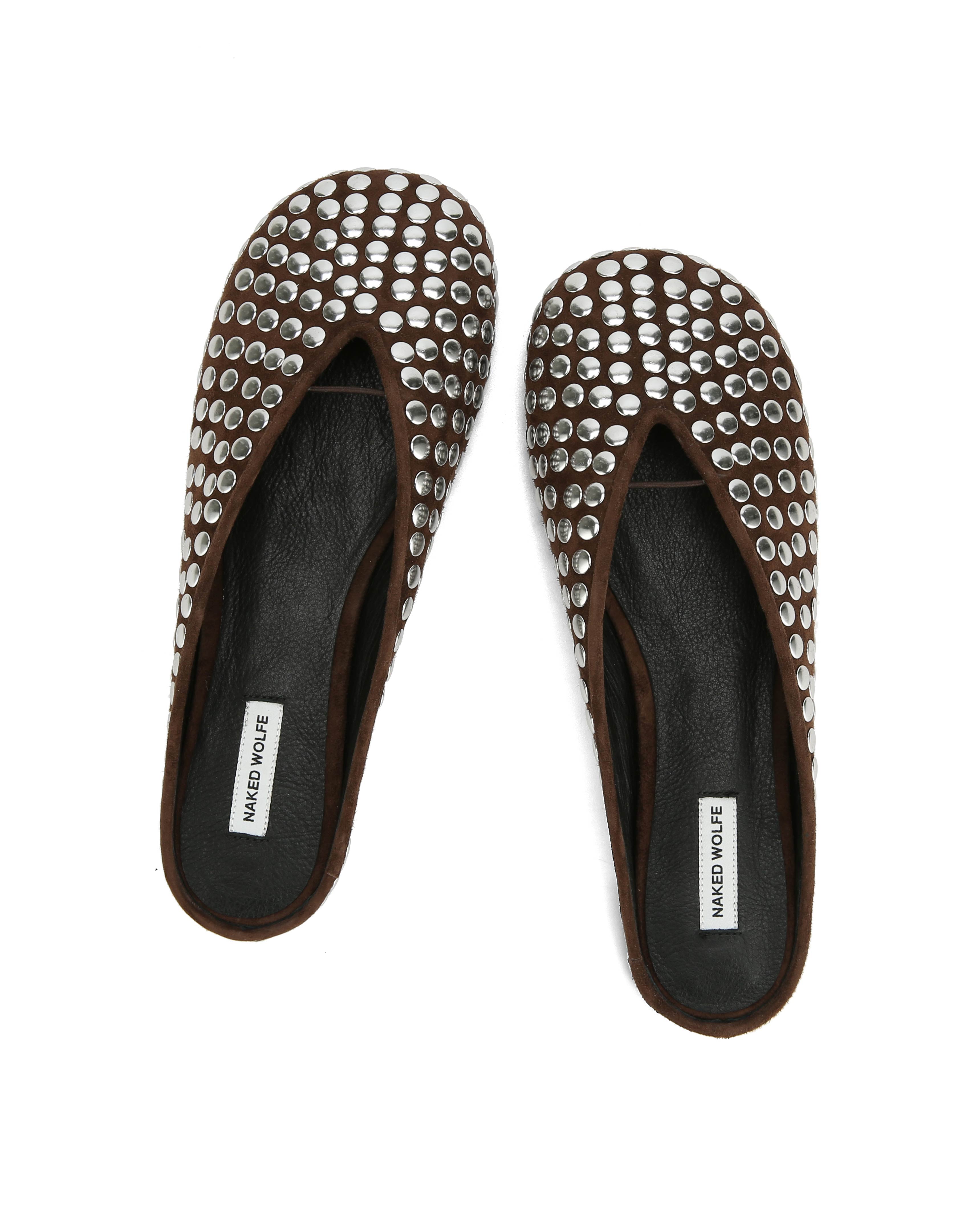 Pippa Brown Studded Suede