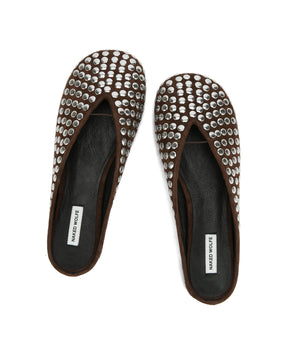 Pippa Brown Studded Suede