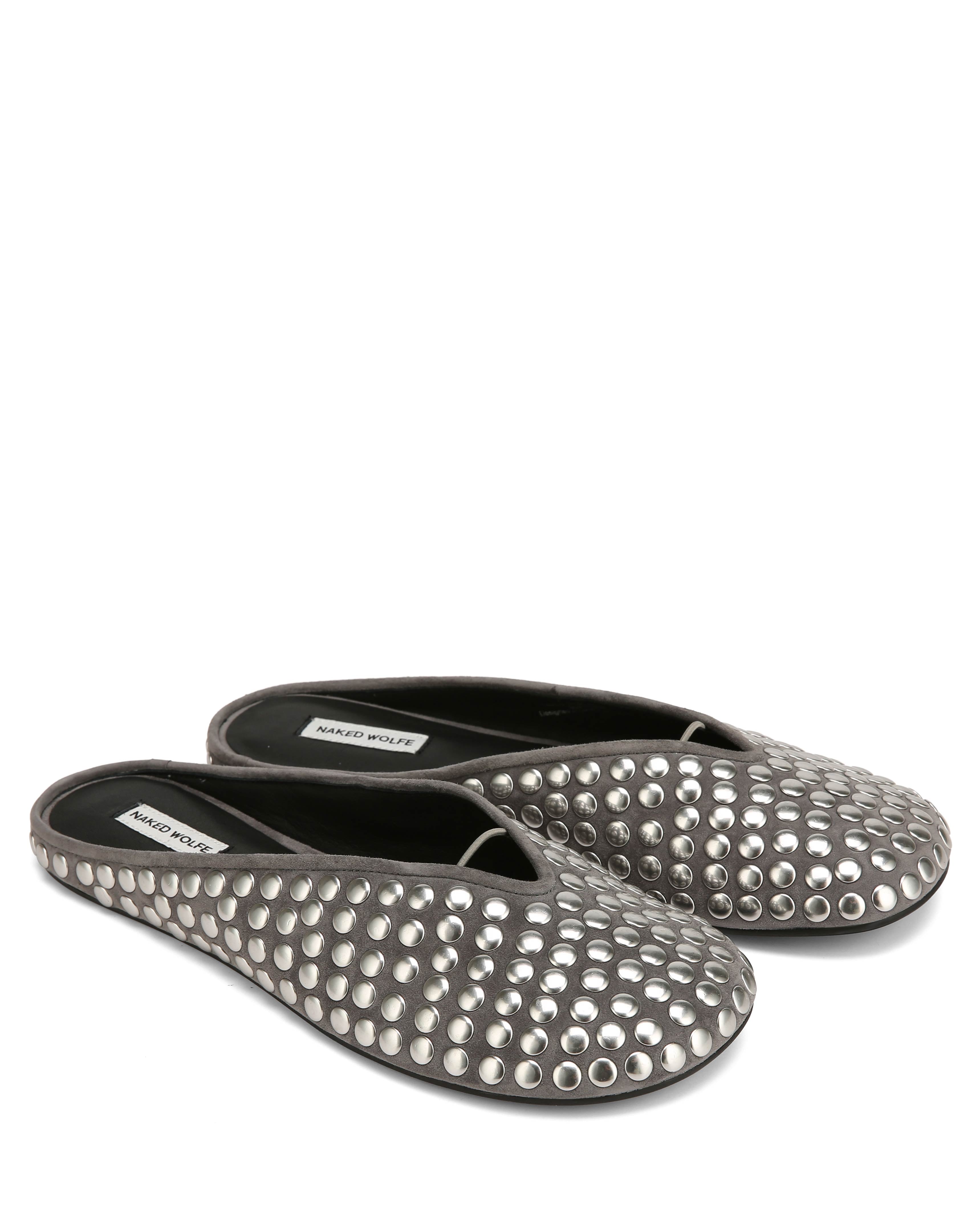 Pippa Grey Studded Suede