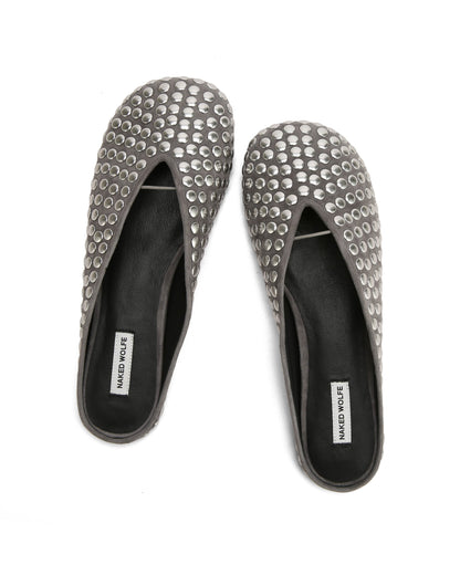 Pippa Grey Studded Suede