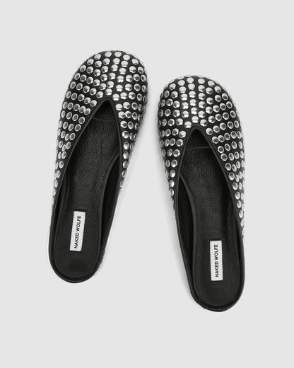 Pippa Black Studded Leather