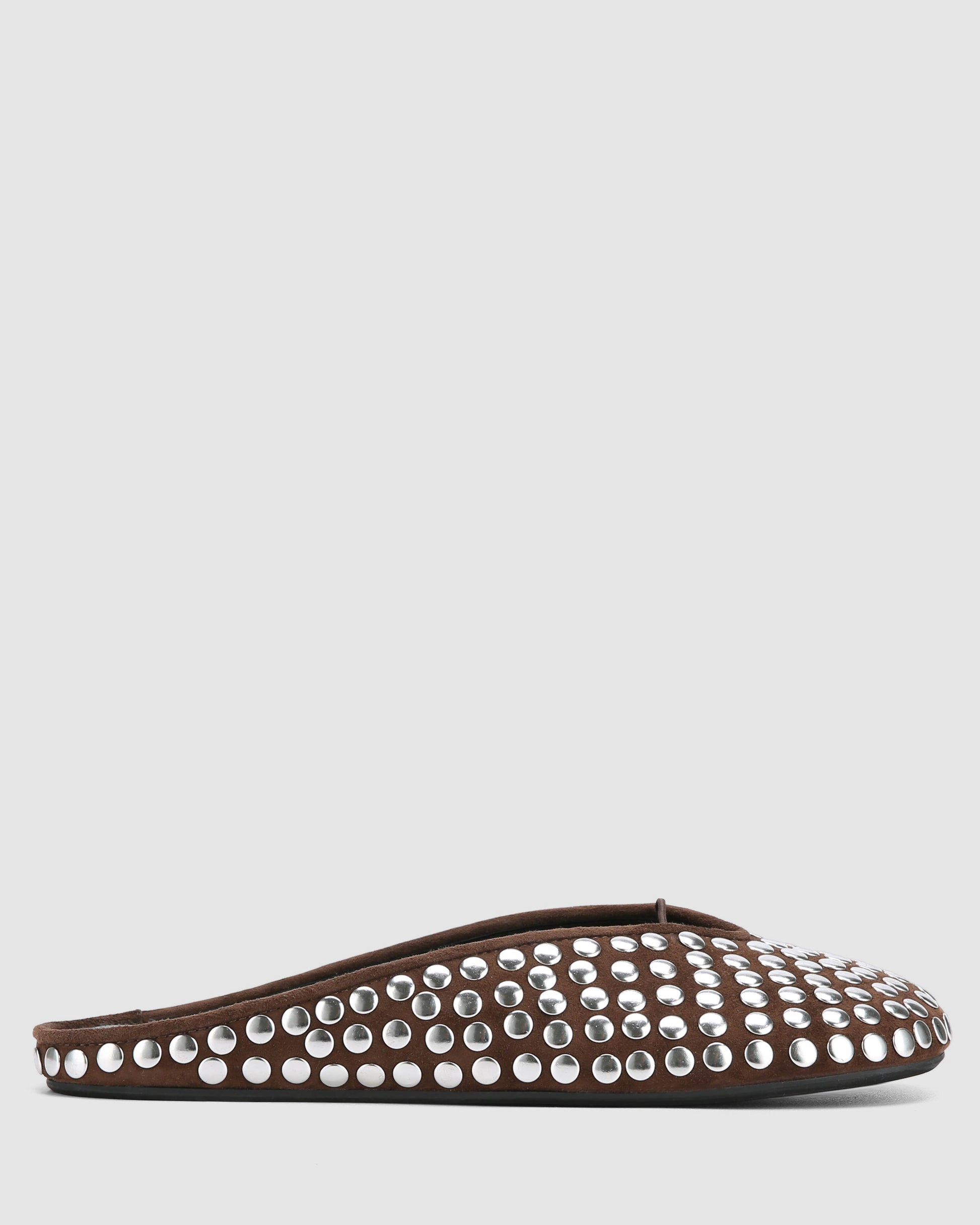 Pippa Brown Studded Suede