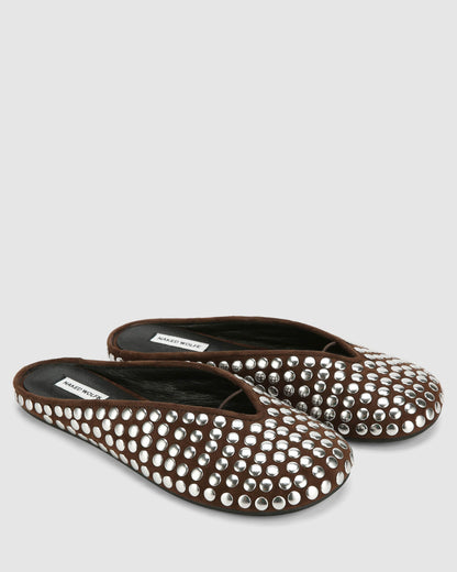 Pippa Brown Studded Suede