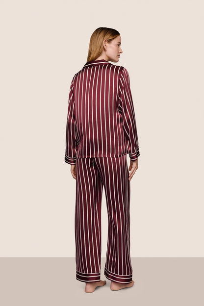Inez Washable Silk Printed Long PJ Set