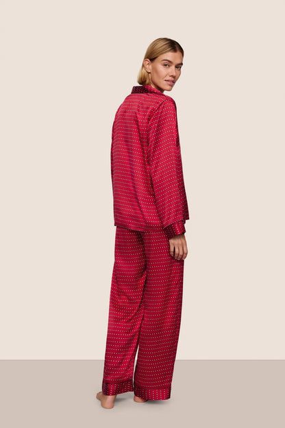 Inez Washable Silk Printed Long PJ Set