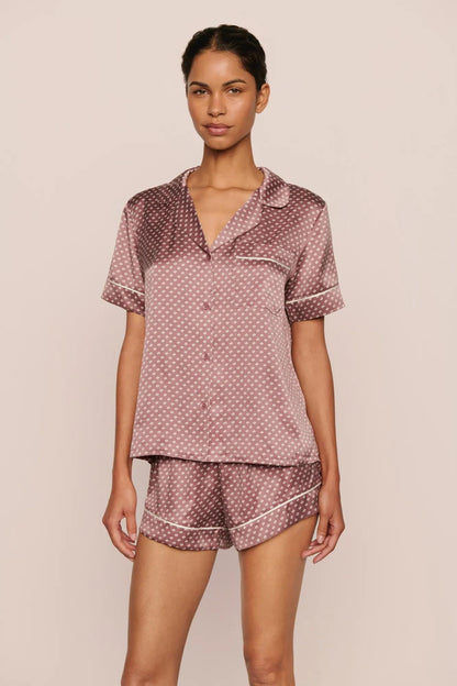 Inez Washable Silk Printed Short PJ Set
